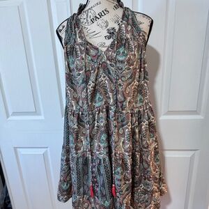 NWT- Paani Boho Paisley Print Sleeveless Dress